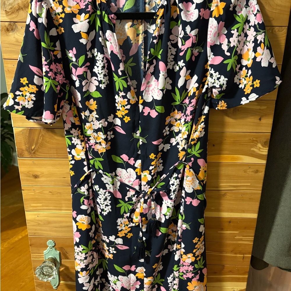 A New Day Navy Floral Midi Dress